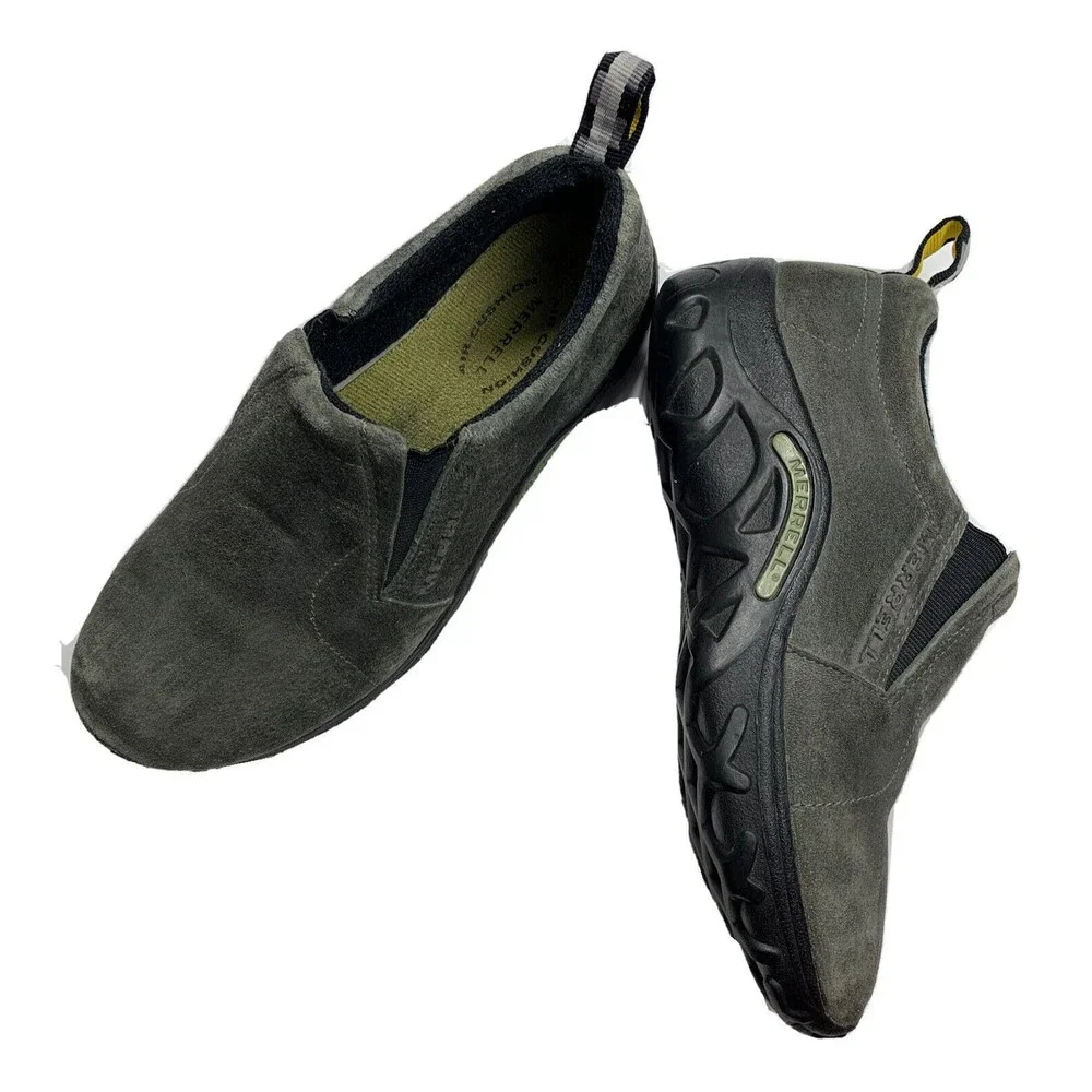 Merrell Comfort Kids Shoes Jungle Moc Slip on Green Suede US Youth 5 US 5.5M